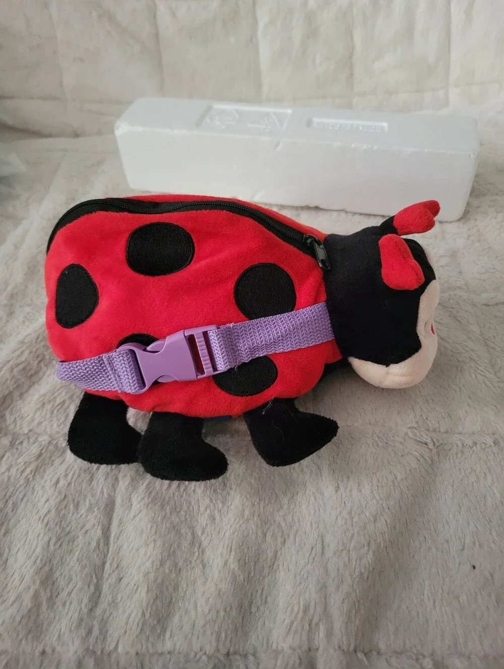 Becly Ladybug Stuffed Animal Buckles And Zipper  Toy - Red, Black Multicor